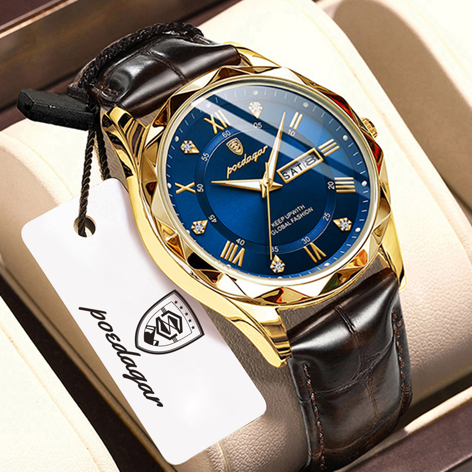POEDAGAR Montre Homme Tendance - Suede Strap Watch avis et prix