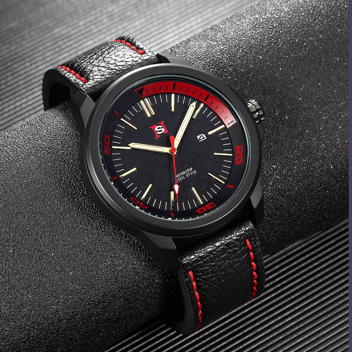 NS-Montre en cuir simple pour  - Suede Strap Watch avis et prix