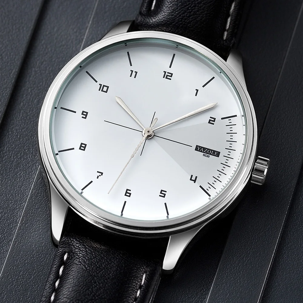 Montres à quartz YAZOLE de mar - Leather Watch Band Men avis et prix